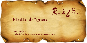 Rieth Ágnes névjegykártya