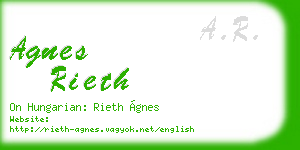 agnes rieth business card